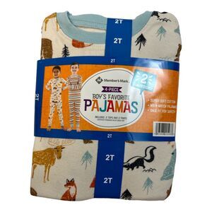 Member's Mark Boy's 4-Piece Long Sleeve & Pant Favorite Pajama Sets - Woodland